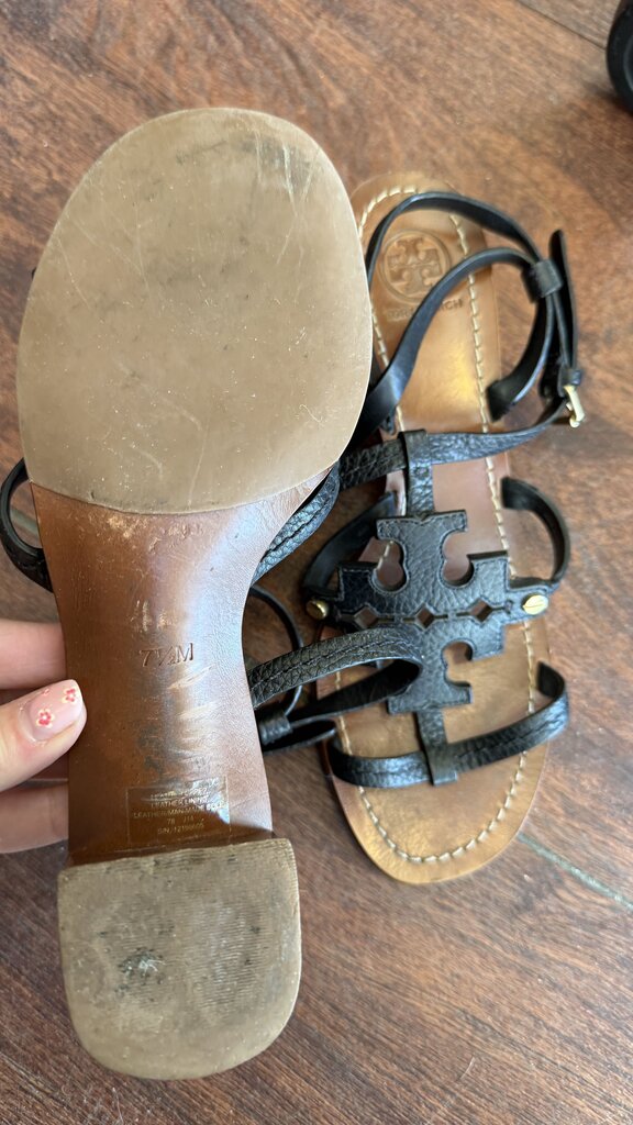 Block Heel Logo Sandals