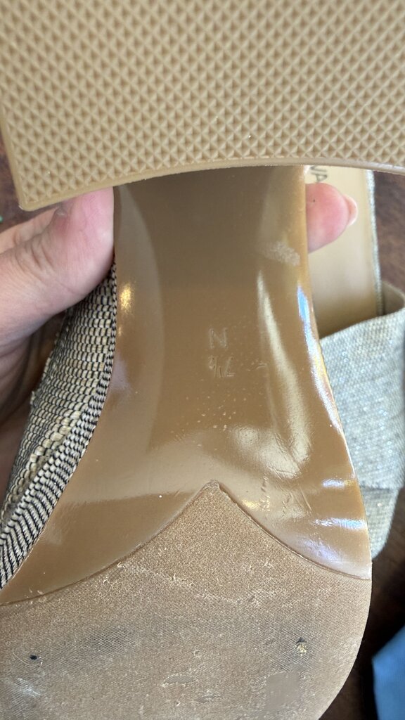 Shimmer Block Heel Mules