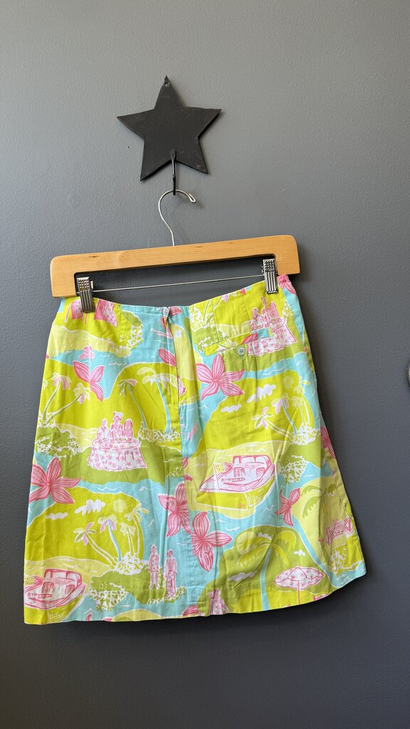 Helicopter Print Cotton Skirt