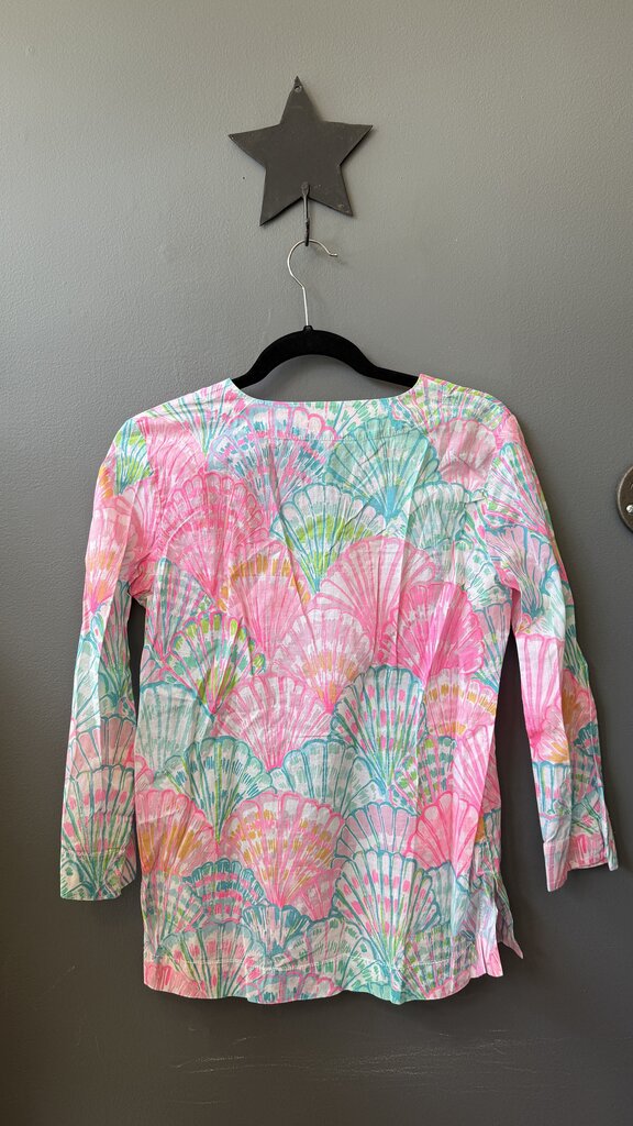 Scallop Shell Print Tunic Top