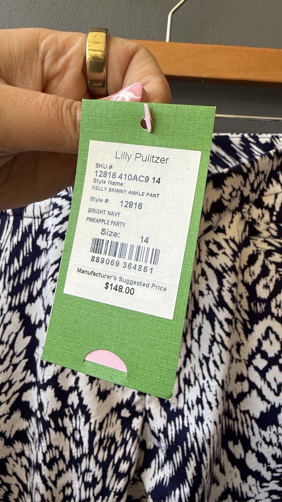 Kelly Slim Peacock Print Pants