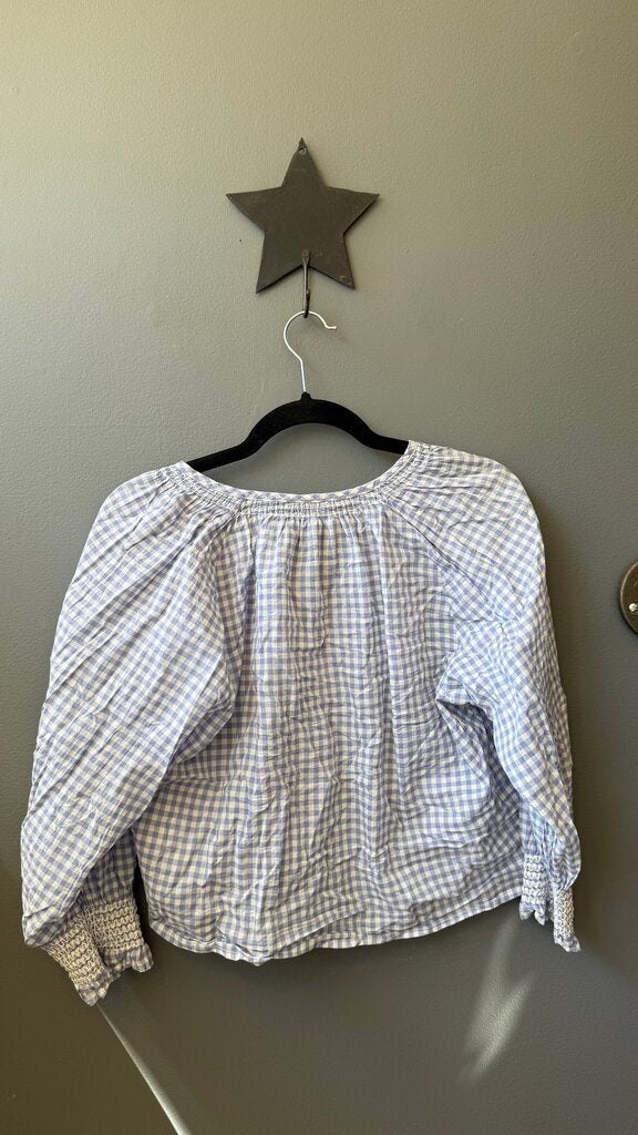 Gingham Crop Button Up Blouse
