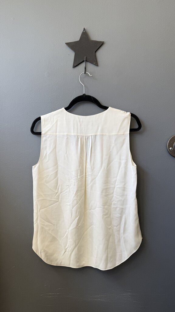 Silk Flap Front Sleeveless Blouse