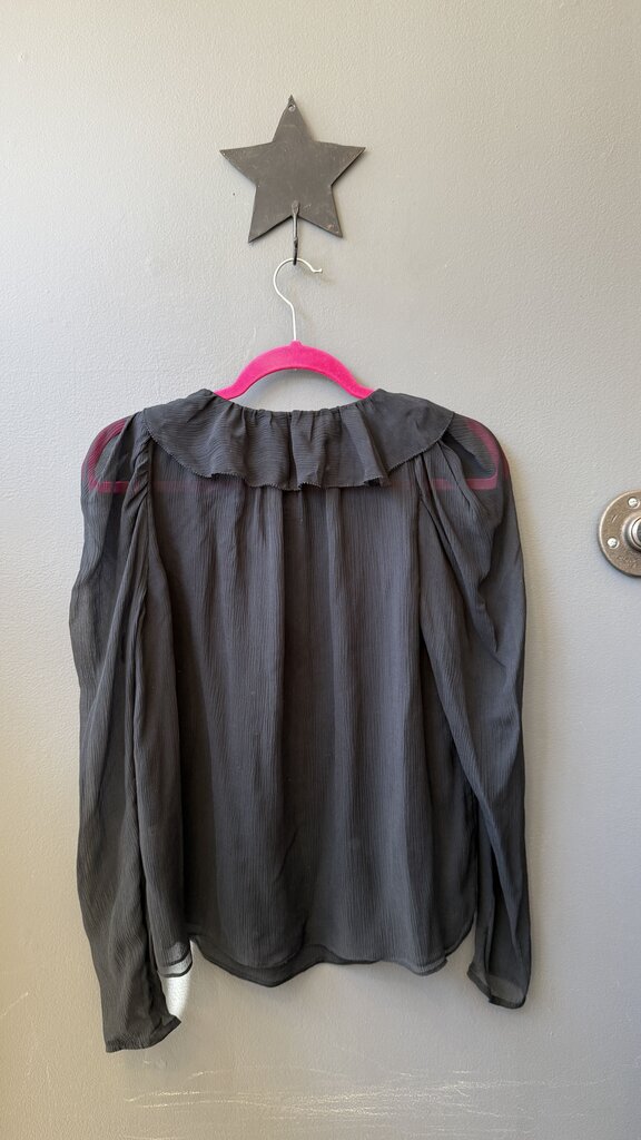 Silk Ruffle Neck Blouse