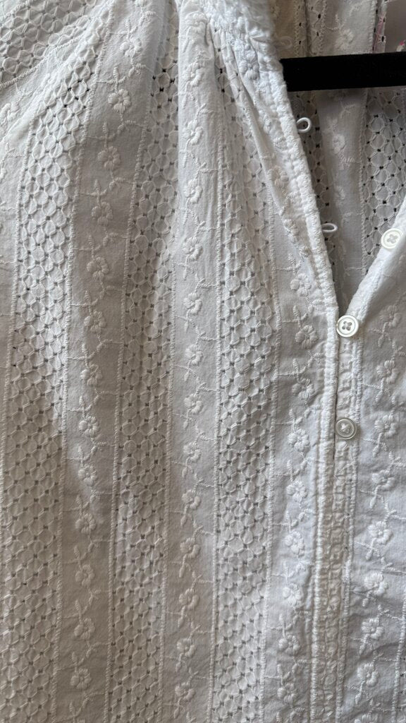 Eyelet Popover Cotton Blouse