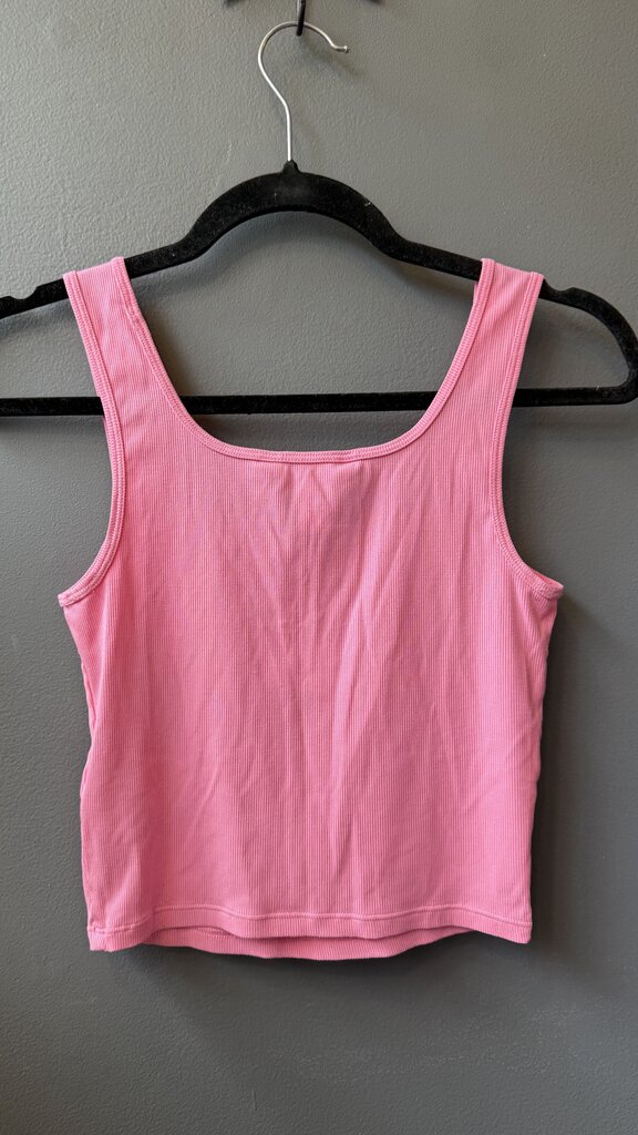 Ribbed Crop Scoopneck Tank Top