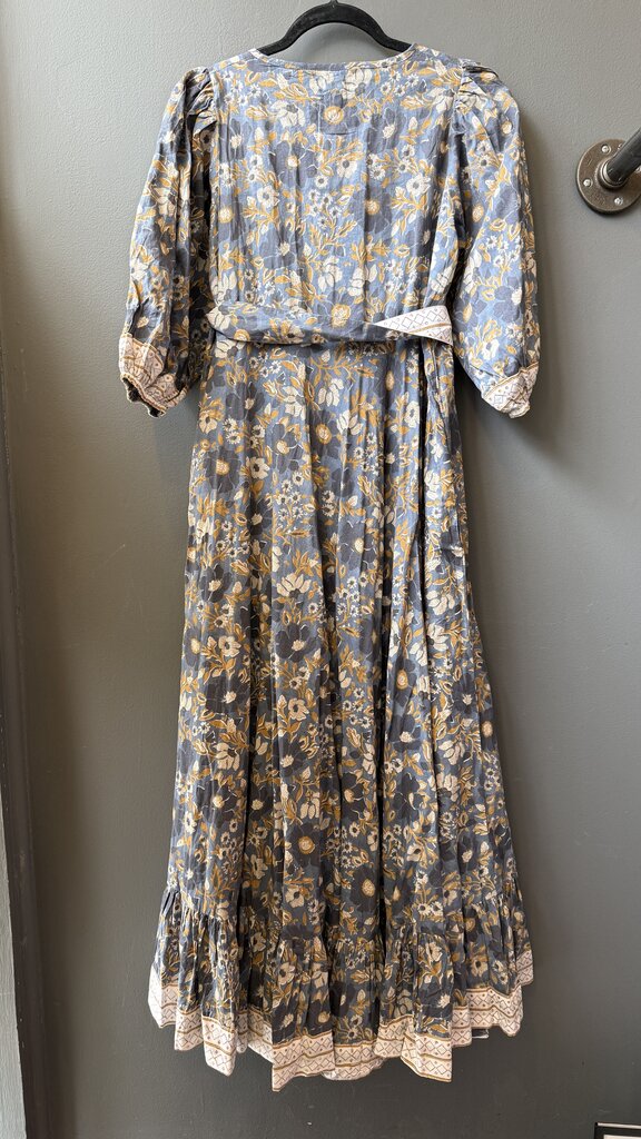 Block Print Full Skirt Maxi Dress