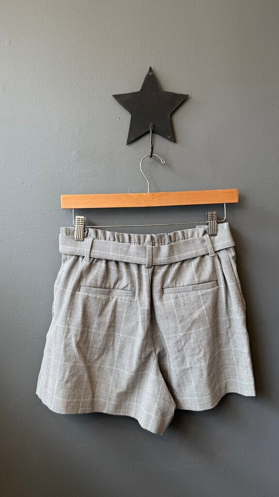 Petite High Rise Plaid Shorts
