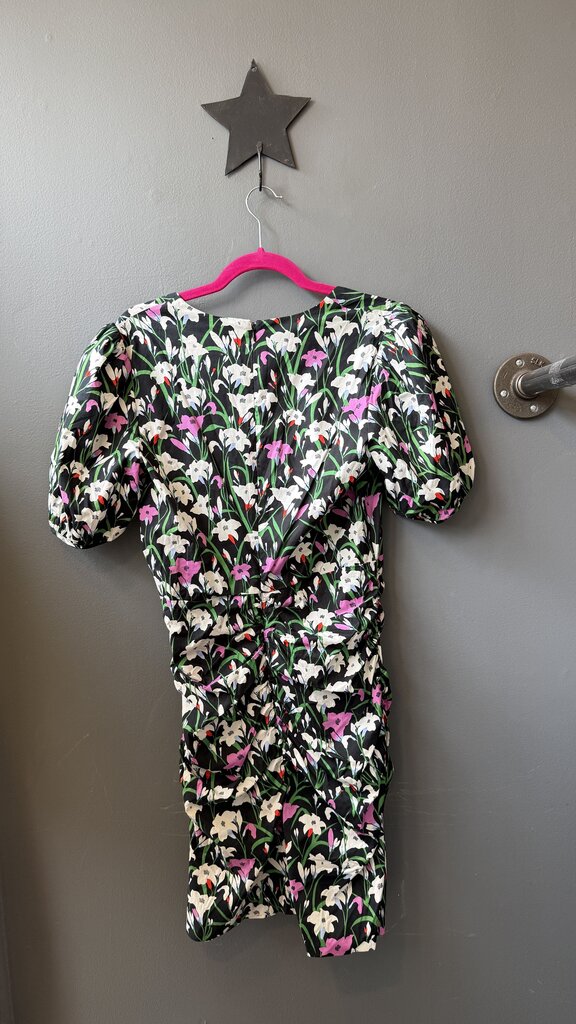 Poplin Floral Ruched Dress
