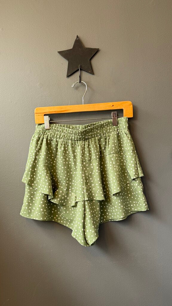 Polka Dot Tiered Skirt Shorts