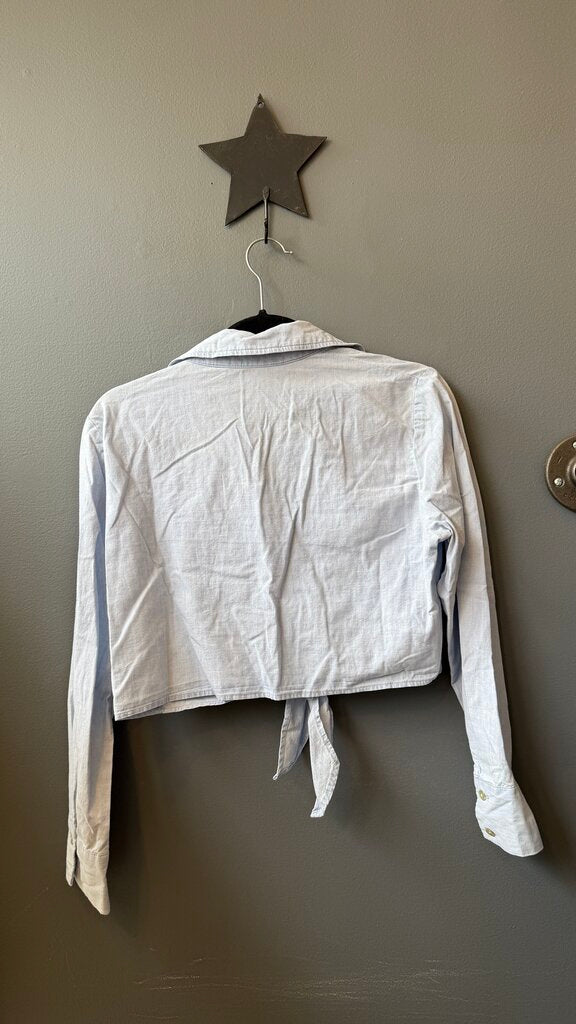 Tie Waist Cargo Pocket Button Up Shirt