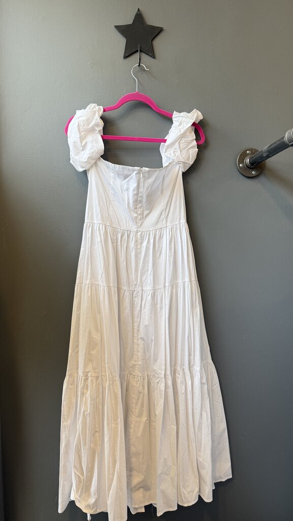 Puff Sleeve Poplin Midi Dress