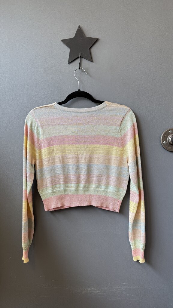 Metallic Stripe Cardigan Sweater