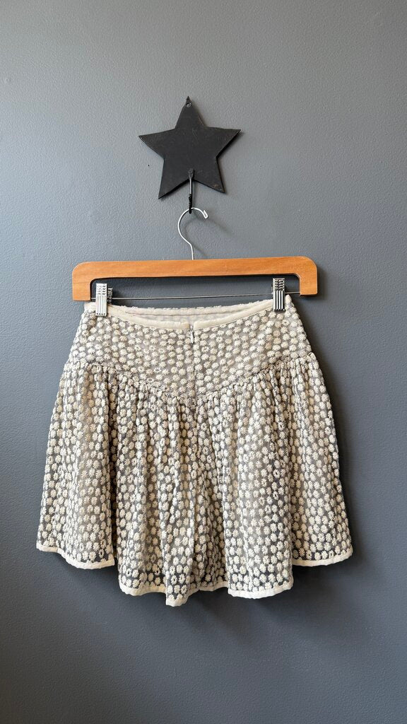 Embroidered Flower Skirt Shorts