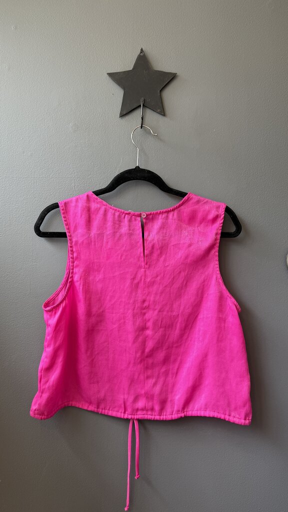 Satin Tie Waist Crop Top
