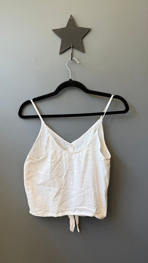 Cotton Crop Tie Front Tank