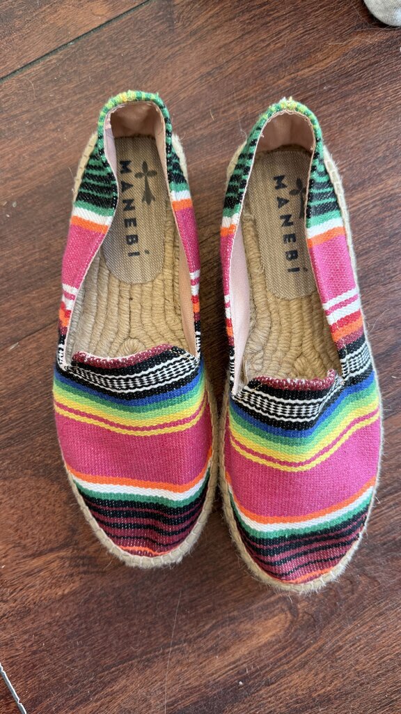 Woven Stripe Platform Espadrilles