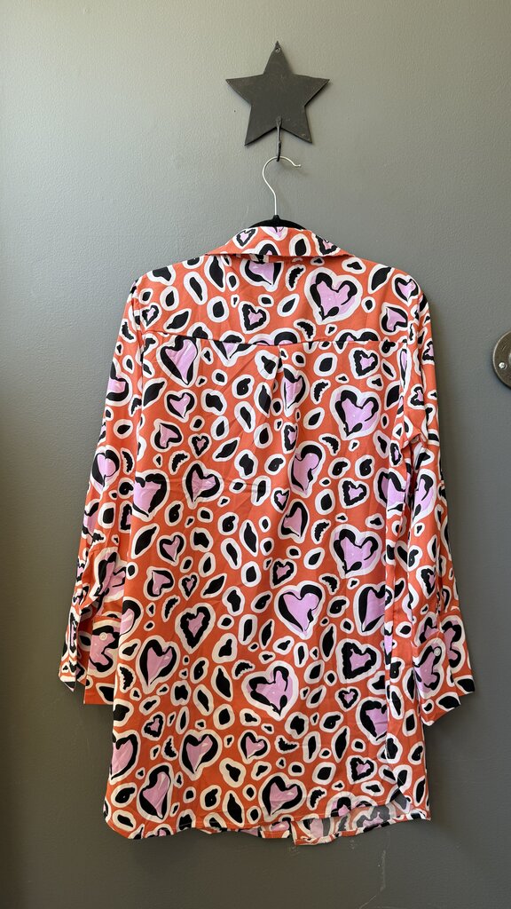 Heart Leopard Button Up Shirt