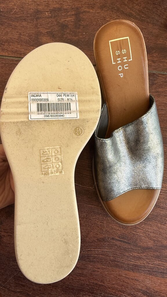 Metallic Wedge Sandals