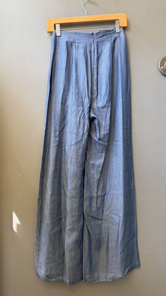 Wide Leg Chambray Pants