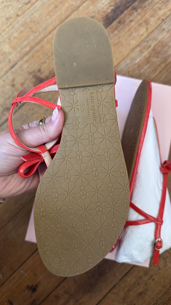Red Patent Bow Sandals