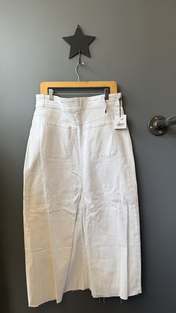High Rise Denim Maxi Skirt