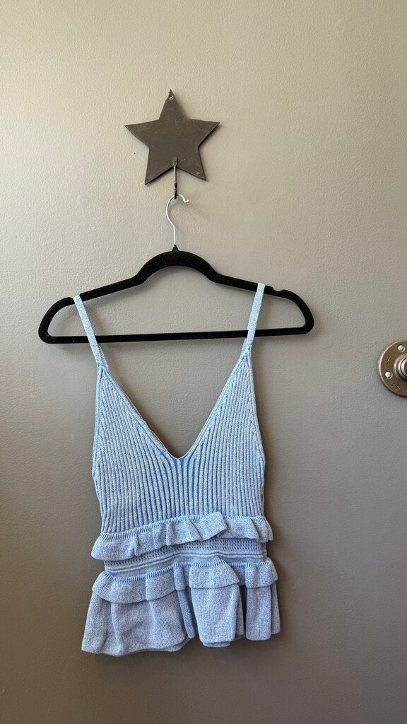 Ruffle Hem Knit Tank Top