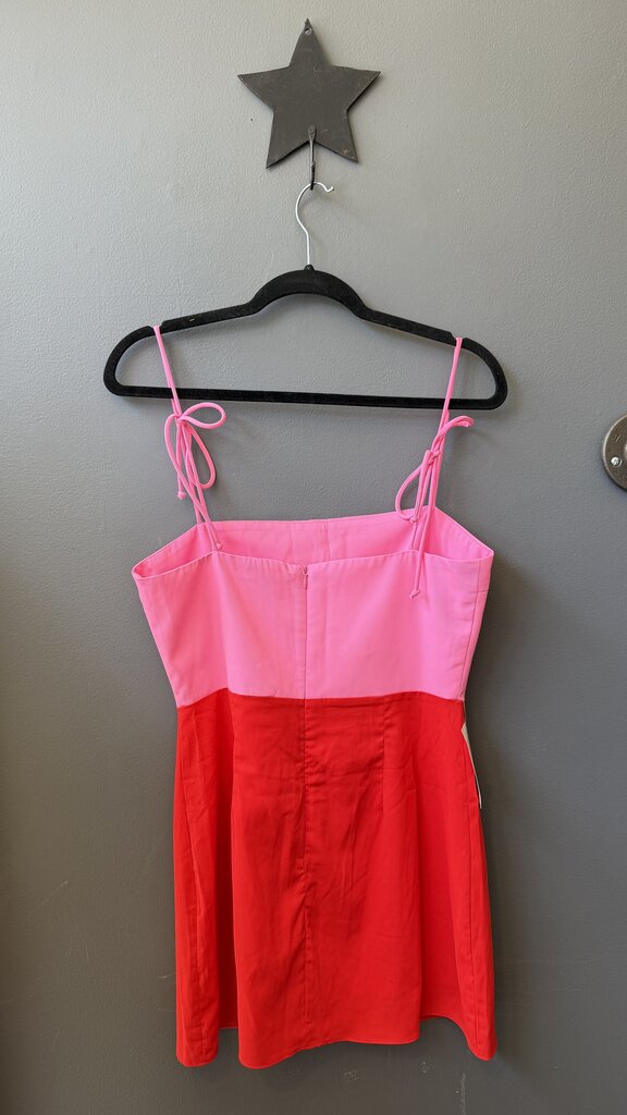 Colorblock Tie Strap Mini Dress