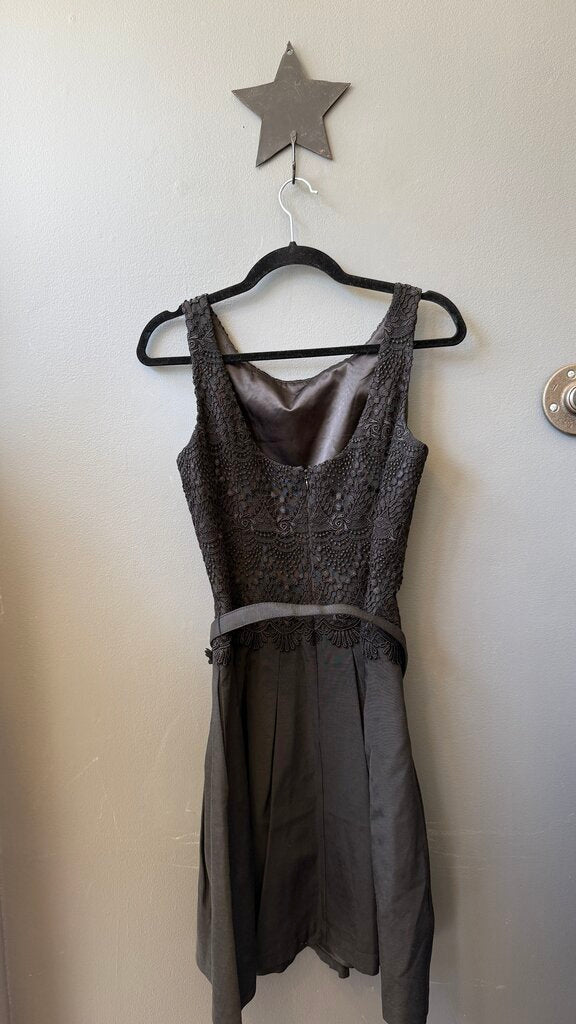 Lace Top Fit Flare Dress