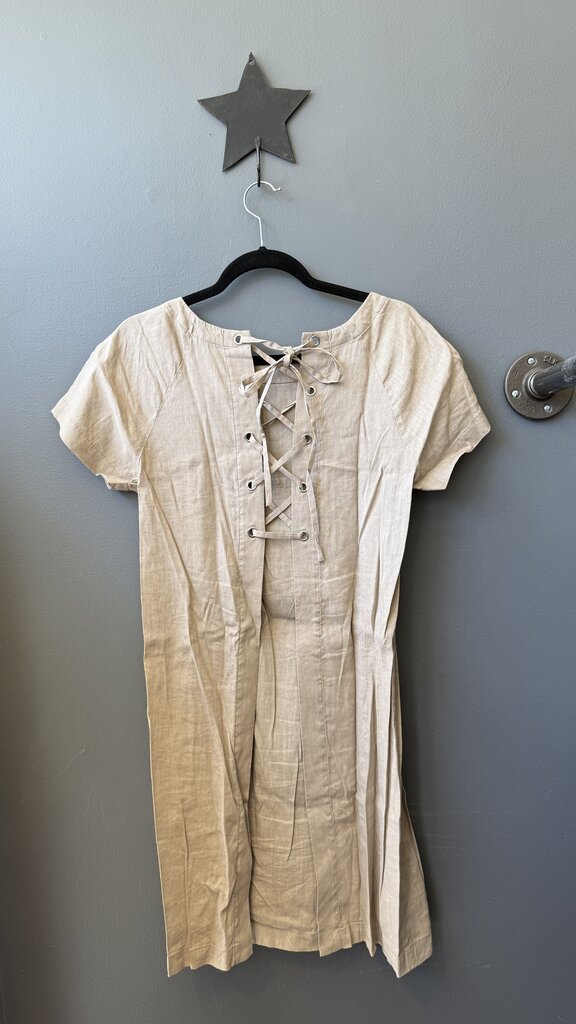 Lace Up Back Shift Dress
