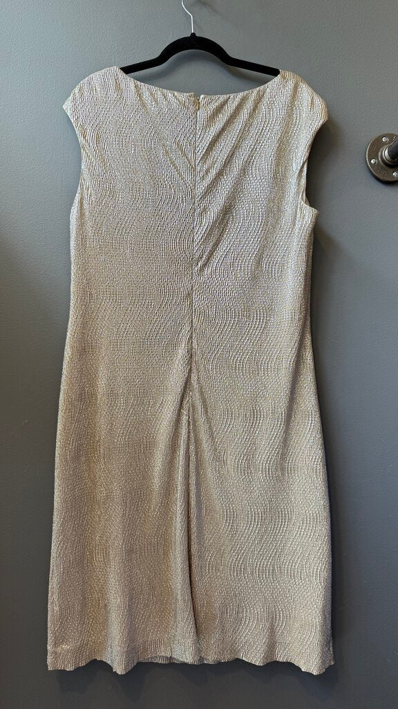 Metallic Ruched Midi Dress