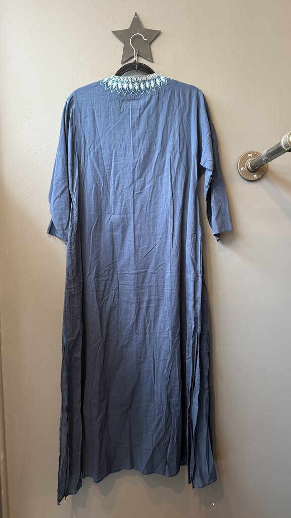 Embroidered Midi Caftan Dress