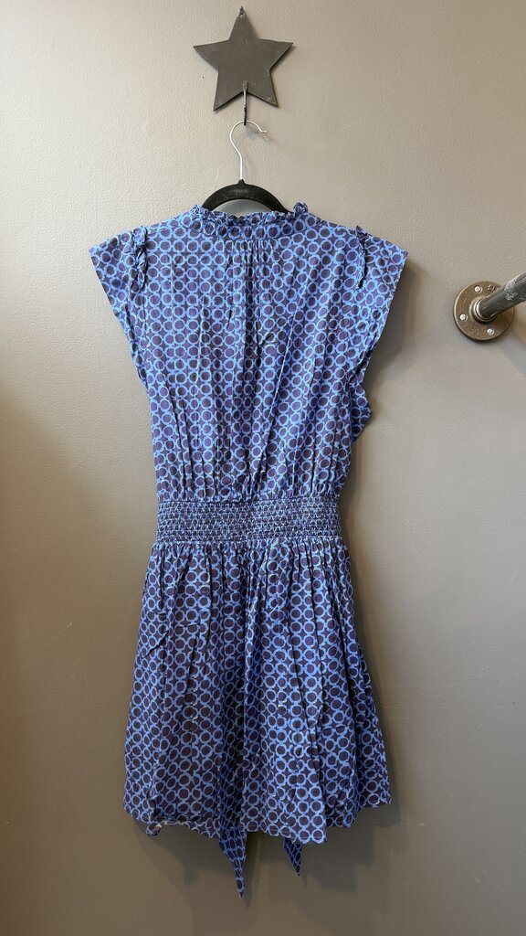 Tie Waist Block Print Mini Dress