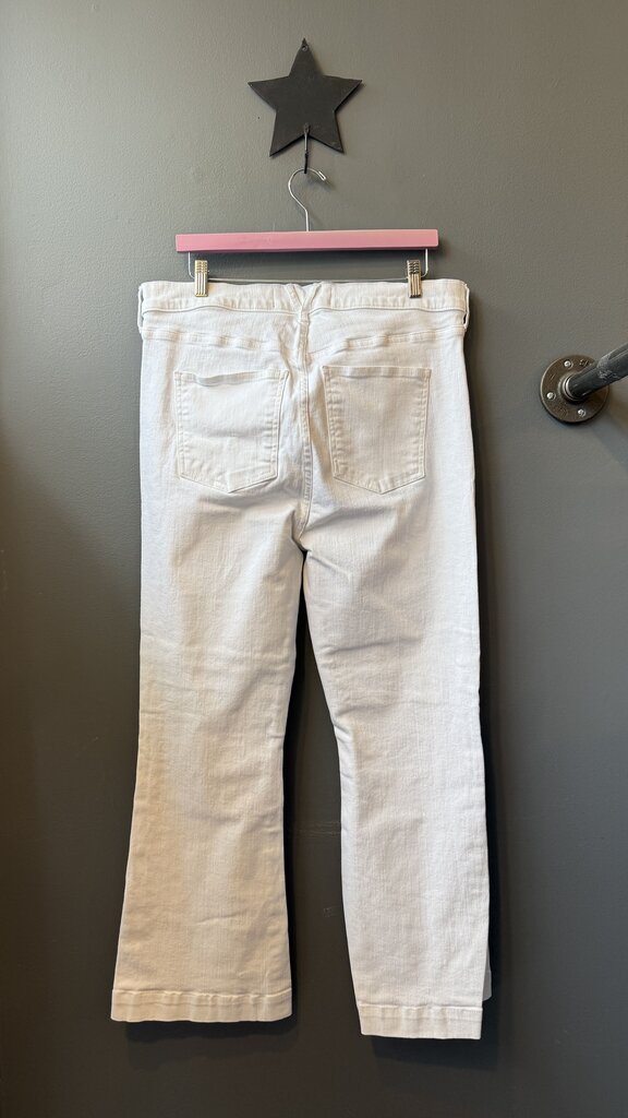 Carson Ankle Flare White Jeans