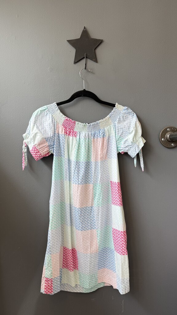 Off the Shoulder Whale Print Cotton Dress