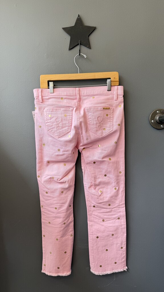 Metallic Polka Dot Straight Jeans