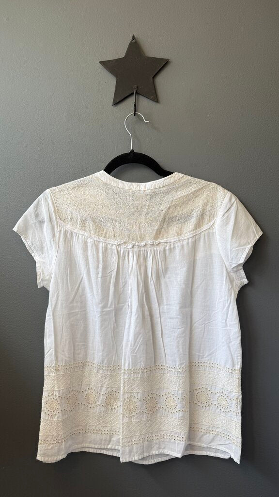 Embroidered Eyelet Top