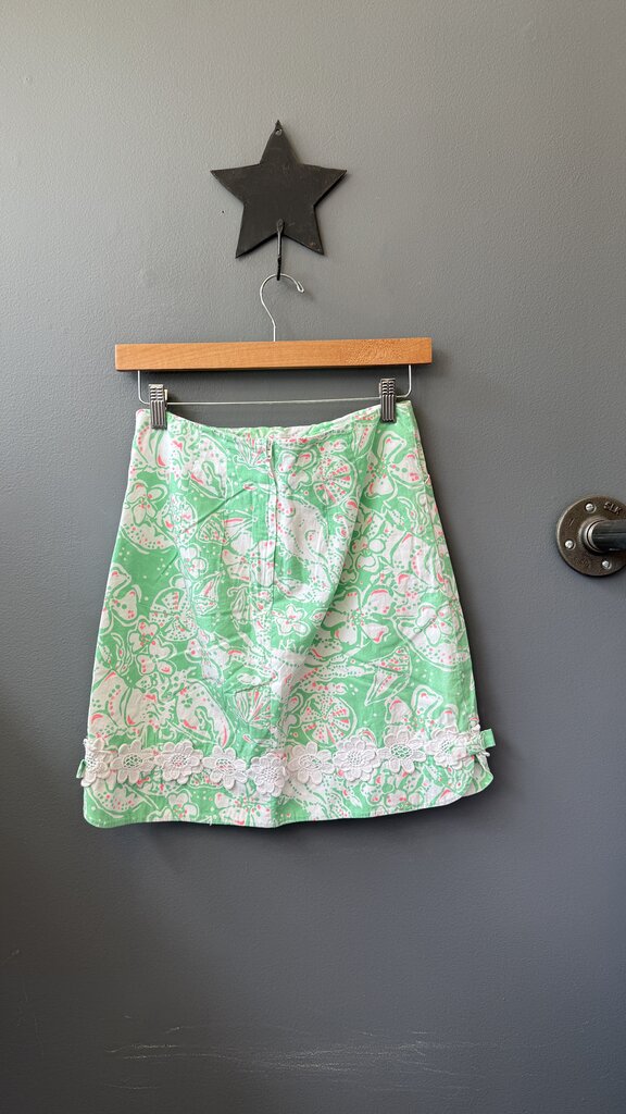Floral Lace Hem Skirt