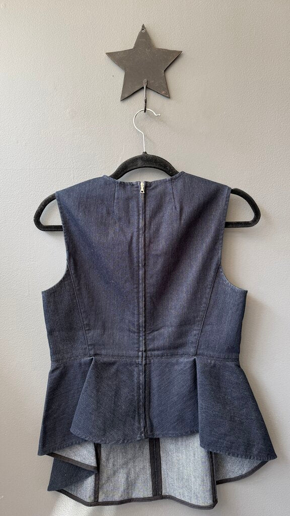 Sleeveless Denim Peplum Top