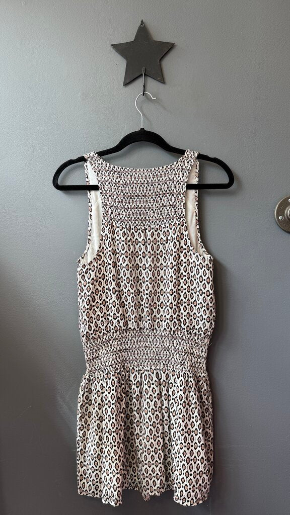 Silk Racerback Smocked Waist Dress