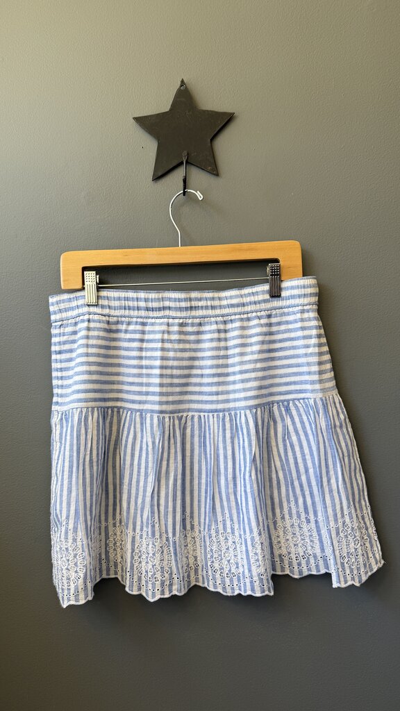 Cotton Stripe Eyelet Skirt