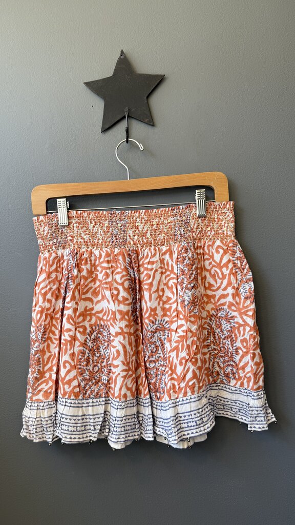 Printed Smocked Waist Skirt