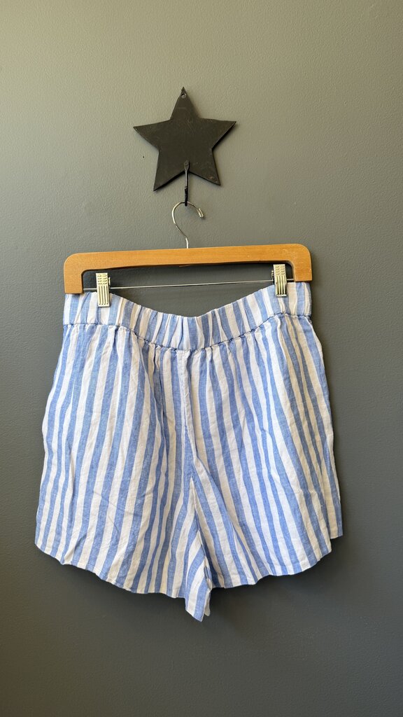 Linen Stripe Pull On Shorts
