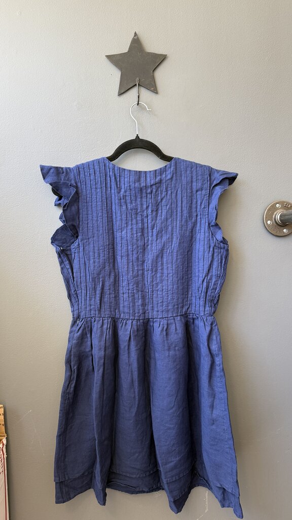 Linen Pintuck Fit Flare Dress
