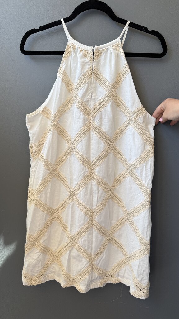Crochet Inlay High Neck Dress