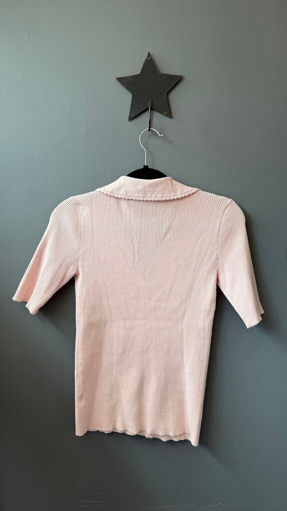Short Sleeve Ribbed Cardigan Sweater