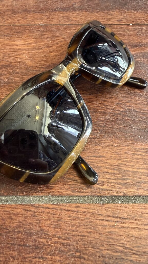 Metallic Stripe Square Sunglasses