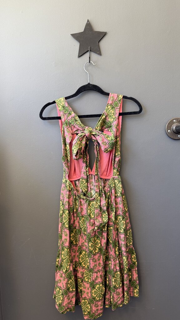 Linen Blend Tie Back Mini Dress