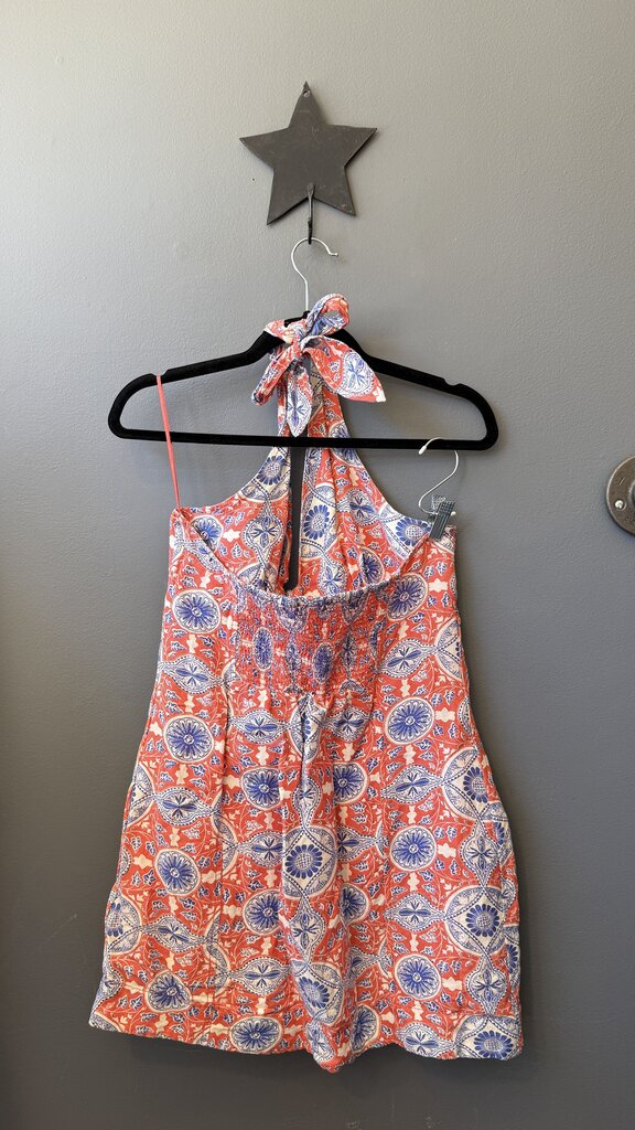 Linen Blend Halter Mini Dress