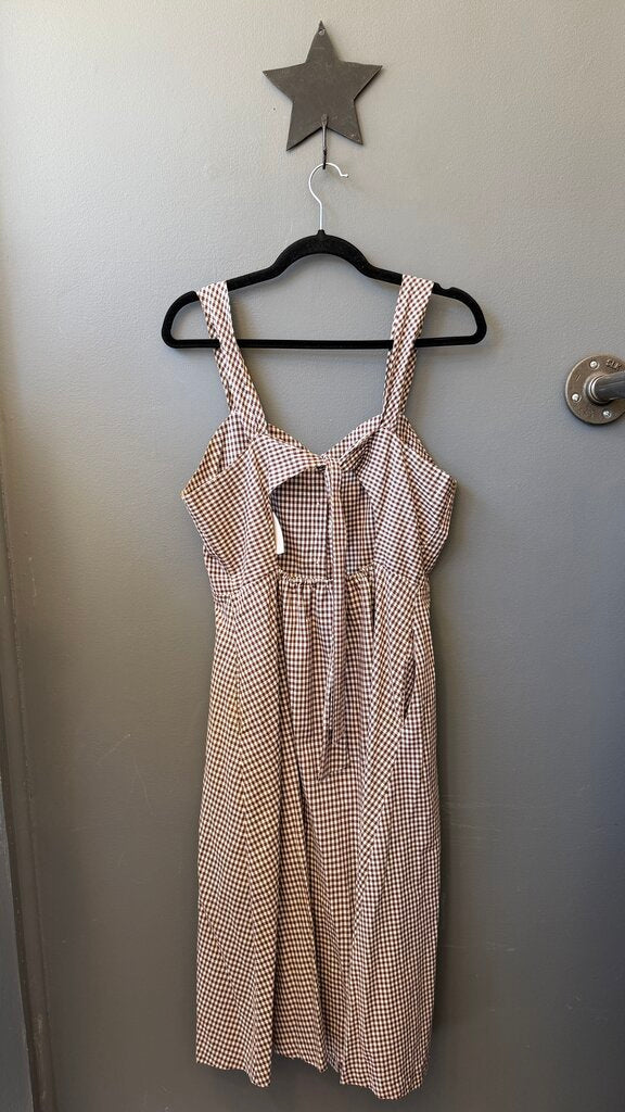 Gingham Tie Back Midi Dress
